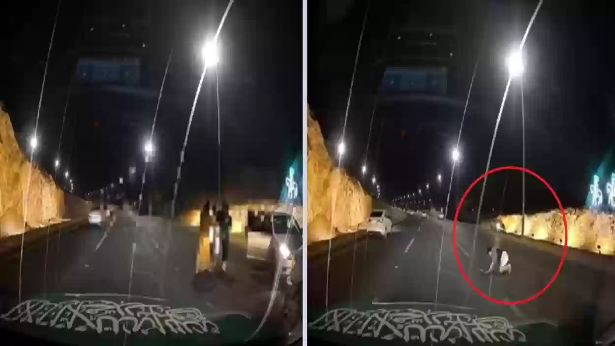  شاب سقط من السيارة في الطريق السريع في السعودية.. وهذا ما حدث له