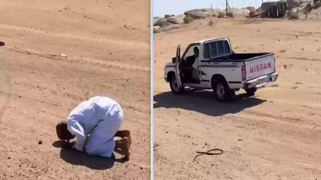 سعودي يسجد لله بعد نجاته من الموت في حادث مروع