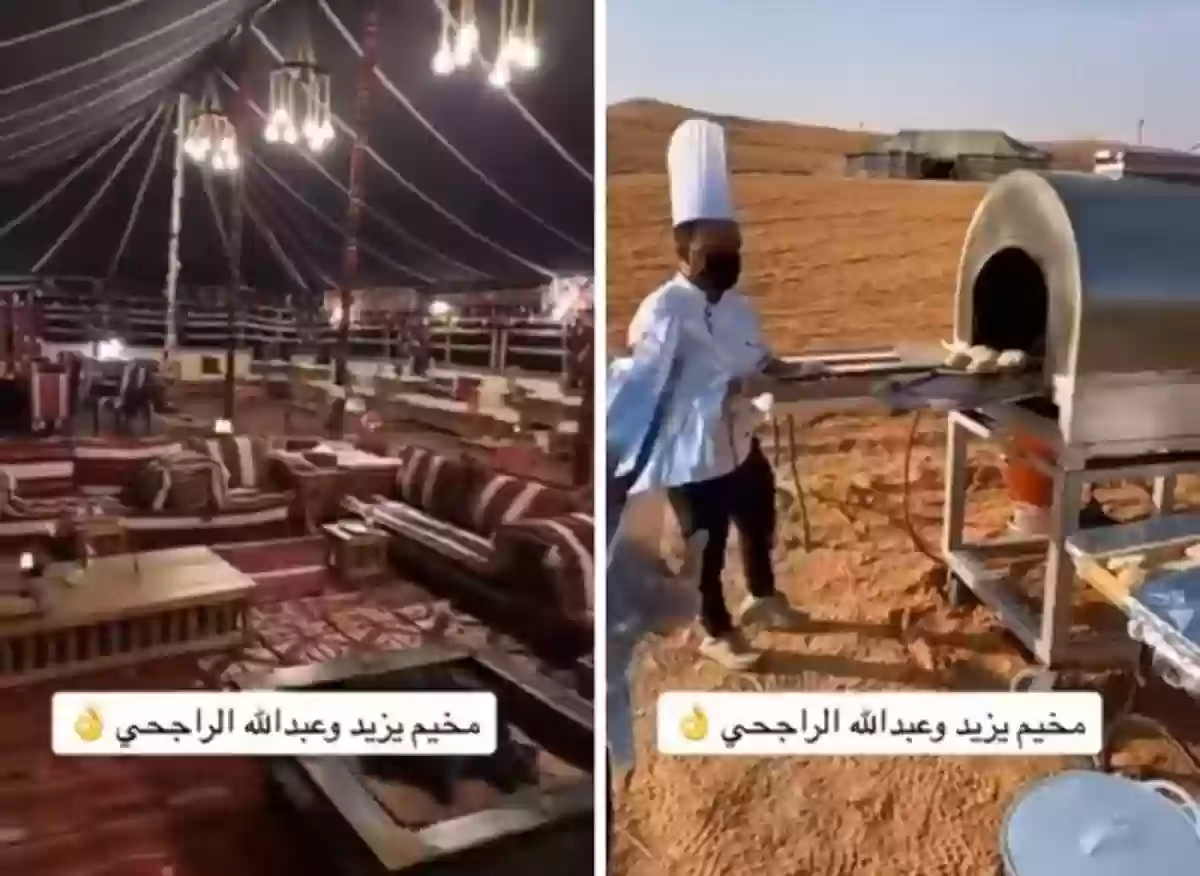 لقطات لمخيم عبد الله الراجحي في البر.. لن تصدق ما تراه ترف فوق الترف..